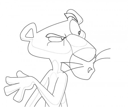 Pink Panther Face To Coloring On Pages: Pink Panther Face To 