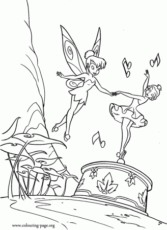 Tinker Bell - Tinkerbell singing and dancing coloring page