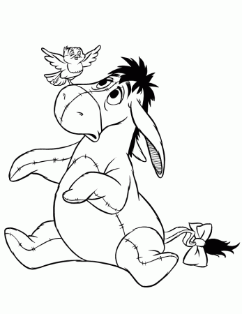 Wet Eeyore In The Rain Coloring Page | HM Coloring Pages