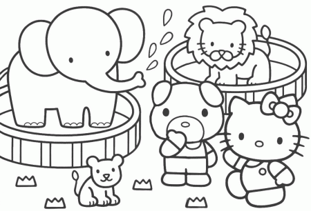 hello kitty birthday coloring pages at zoo