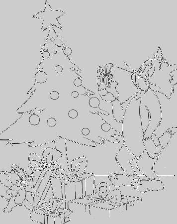 tom and jerry christmas Colouring Pages