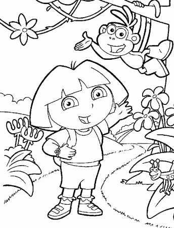 Dora the Explorer color page - Coloring pages for kids - Cartoon 