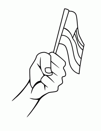 child holding flag Colouring Pages