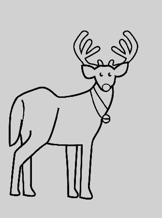 Reindeer Christmas Coloring For kids - Christmas Coloring Pages 