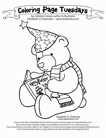 dulemba: Coloring Page Tuesday! - Teddy Bear Reading Harry