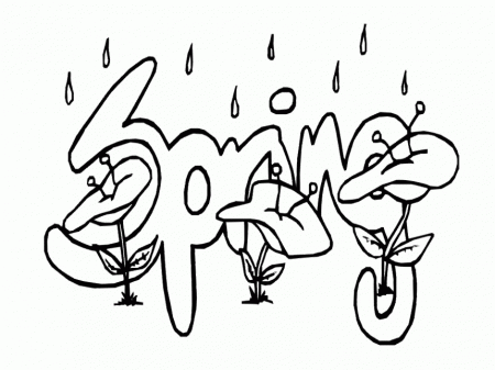 Spring Day Coloring Pages : Spring Flower Coloring Printouts Kids 