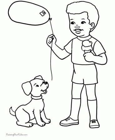 Free printable coloring pages - Cute Dog