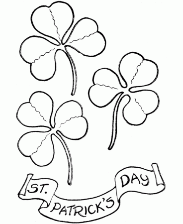 St Patrick's Day Coloring Pages - Shamrocks and Happy St.Patrick's 