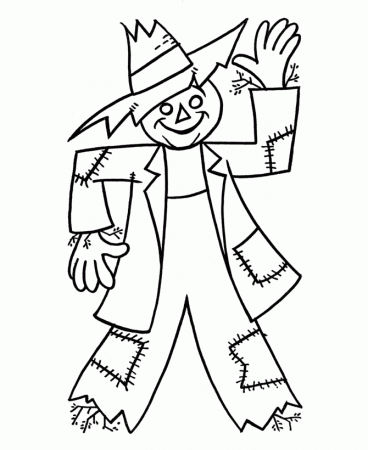 Thanksgiving Day Coloring Page Sheets - Simple scarecrow easy to 