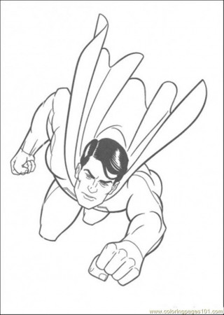 Coloring Pages Superman Is Flying In The Sky (Cartoons > Superman 