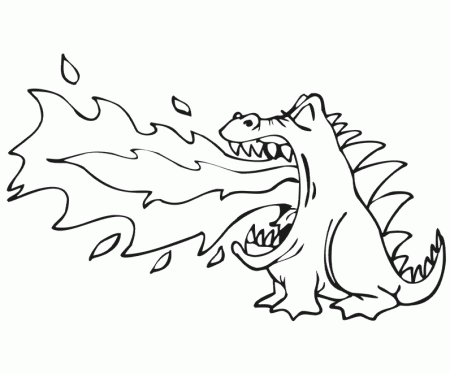 Fire Breathing Dragon Coloring Pages 3 | Free Printable Coloring Pages