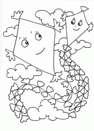 kite Colouring Pages (page 3)