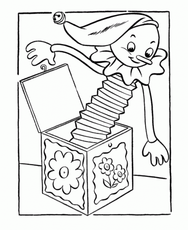 April Fool's Day Coloring Pages | Jack in the Box Clown coloring 