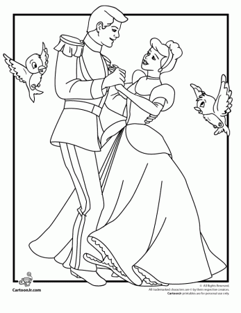 Cinderella Coloring Pages Free for Kids | Free Colors