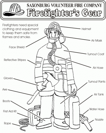 Firefighters 39 Gear Coloring Page Kid Stuff Pinterest 199517 