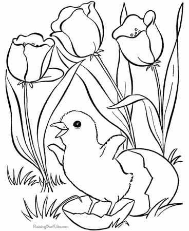 Spring picture to print and color 024