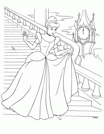 Cinderella printable coloring pages and pictures