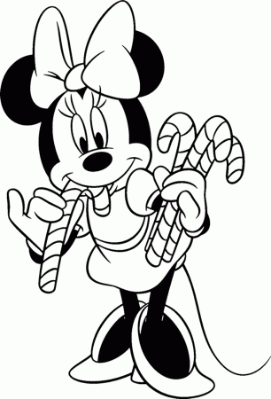 Mini Mouse & Candy Christmas Disney Coloring Pages – Disney 