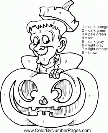 halloween color by number Colouring Pages (page 3)