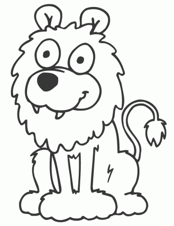 Happy Lion For Kids Coloring Page | Free Printable Coloring Pages