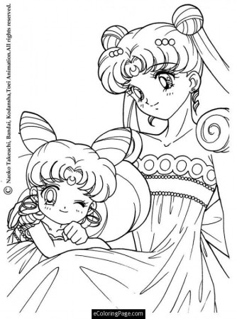 Anime Princess Sailor Moon Coloring Page for Kids Printable 