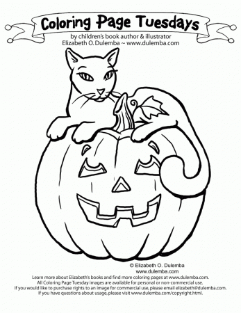 dulemba: Coloring Page Tuesday! - Pumpkins and Cats!