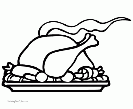 Turkey Dinner Thanksgiving Coloring Pages 018