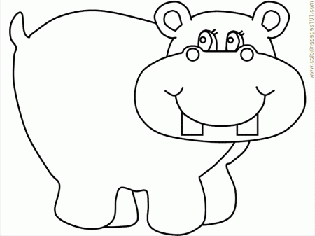 Coloring Pages Hippo2 (Mammals > Hippopotamus ) - free printable 