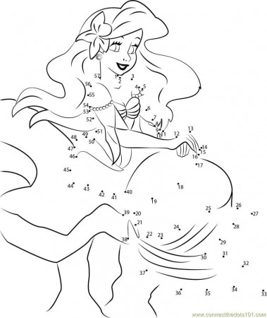 Connect the Dots Charming Mermaid (Cartoons > The Little Mermaid 