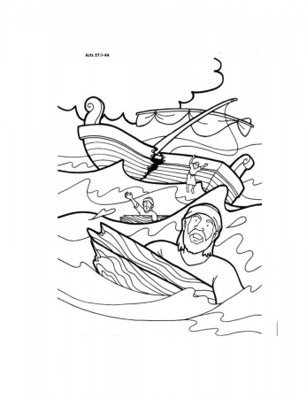 Bible Coloring Page. Paul's Shipwreck - Coloring Home