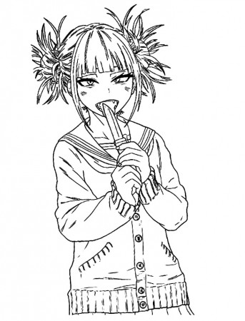 toga himiko with knife Coloring Page - Anime Coloring Pages