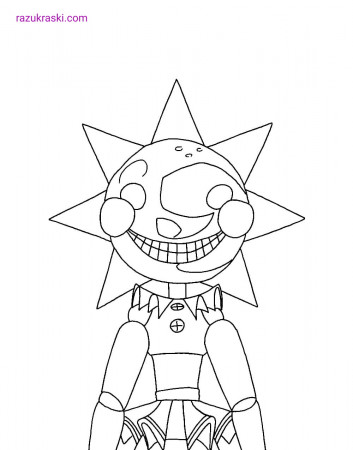 Coloring Pages FNAF 9 The sun from the game Print Free