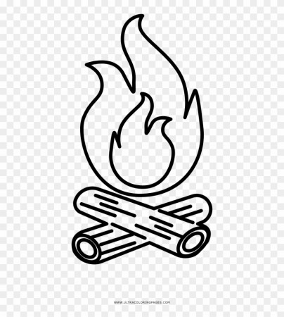 Bonfire Coloring Page - Draw A Camp Fire Clipart (#241264) - PikPng