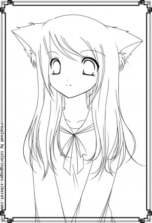 Free Anime Cat Girl Coloring Pages, Download Free Anime Cat Girl Coloring  Pages png images, Free ClipArts on Clipart Library