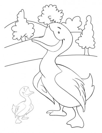 Duck in farm house coloring page | Download Free Duck in farm ...