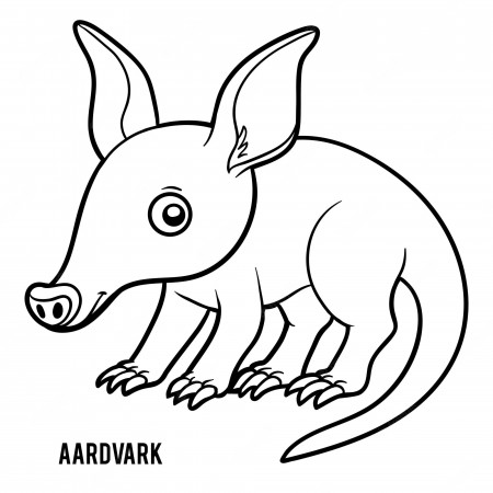 Premium Vector | Coloring book for children, aardvark