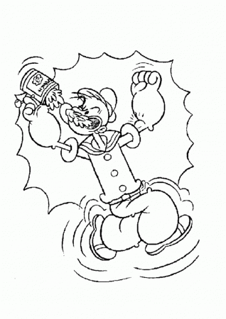 POPEYE THE SAILOR coloring pages - Popeye the sailor eating spinach