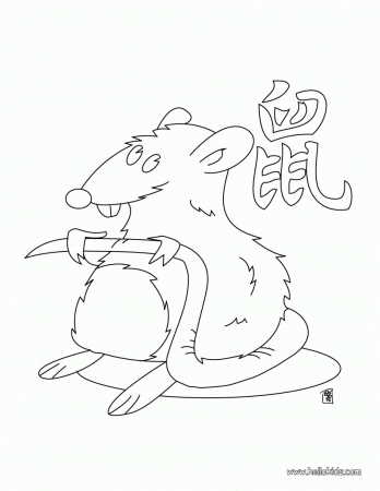 Chinese Zodiac Coloring Pages The Year Of The Rat