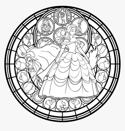 Religious Stained Glass Coloring Pages Stained Glass - Disney Stained Glass Window  Coloring Pages, HD Png Download - kindpng