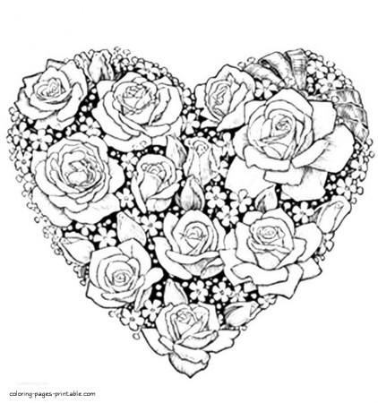 coloring pages : Coloring Pages Of Flowers And Roses Awesome Simple Heart  Coloring Pages At Getdrawings Coloring Pages Of Flowers and Roses ~ peak