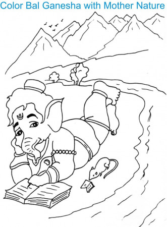 Ganesh Chaturthi coloring page for kids 6