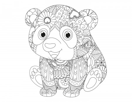 Panda Animal Mandala Coloring Page Instant Download - Etsy