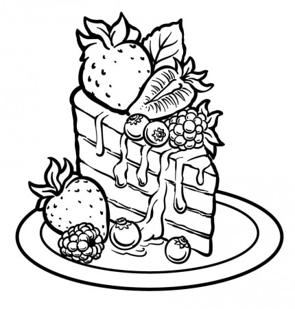 A Piece of Cake Coloring Page - Free Printable Coloring Pages for Kids
