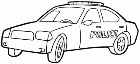 Police Car Coloring Sheet - Coloring Pages for Kids and for Adults