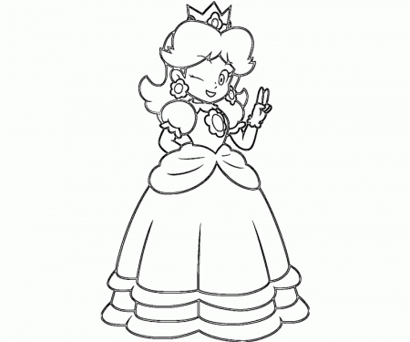 Princess Peach Colouring Pages To Print - Coloring