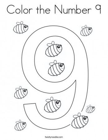 Color the Number 9 Coloring Page - Twisty Noodle
