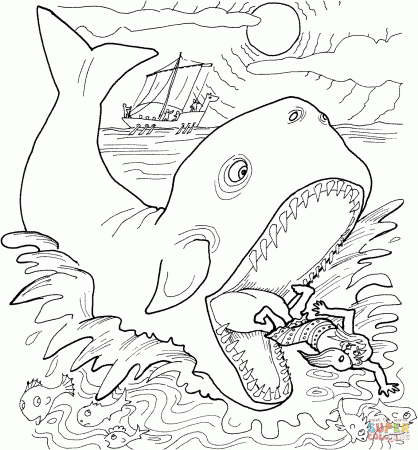 Jonah and the Whale coloring page | Free Printable Coloring Pages