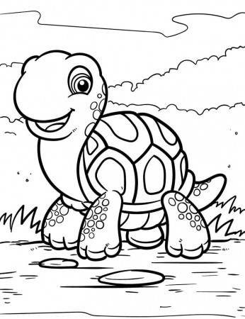 Adorable Turtle coloring page Coloring Page - Free Printable Coloring Pages  for Kids