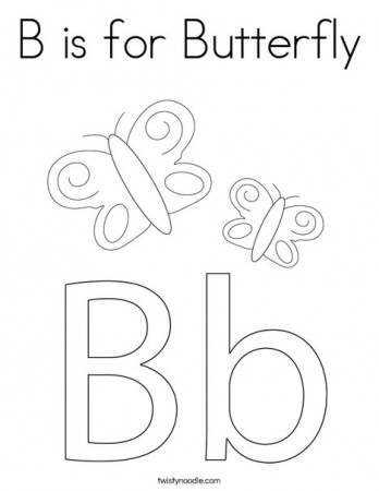 B is for Butterfly Coloring Page - Twisty Noodle