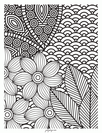 FREE Floral Adult Coloring Pages For Stress Relief - Just Jes Lyn
